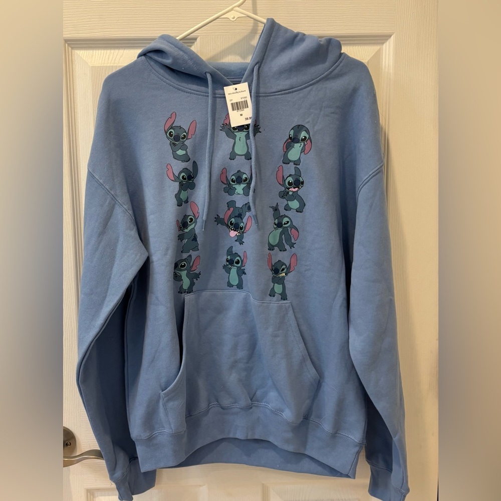 Disney Light Blue Stitch Graphic Hoodie